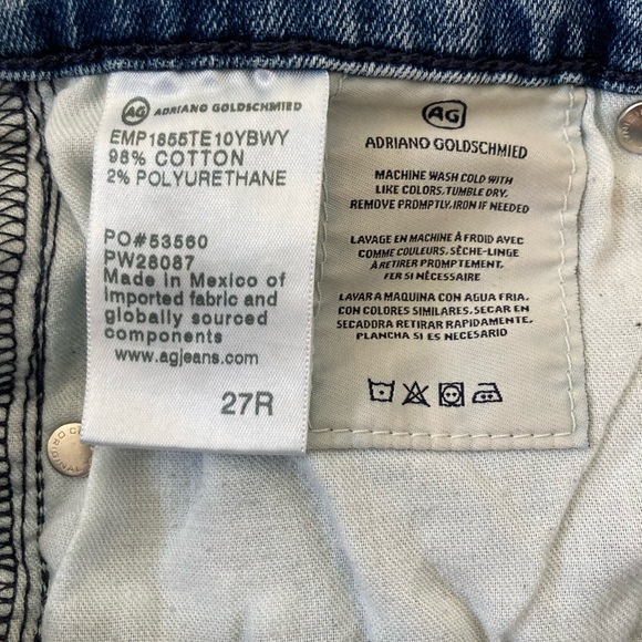 AG • Prima Cigarette Ankle Jeans • Size 27R - Picture 5 of 5
